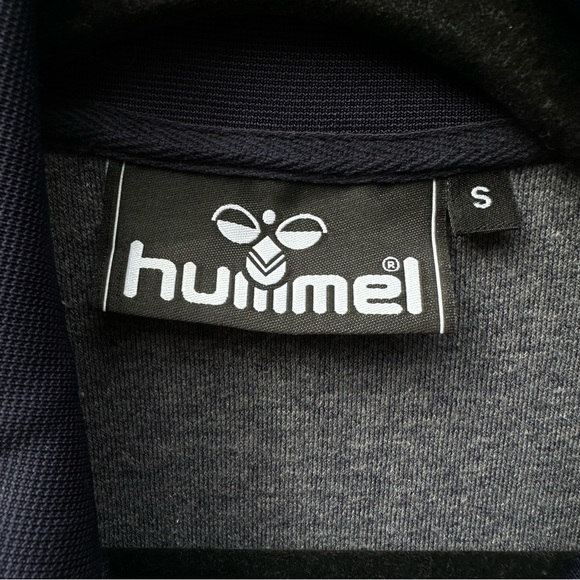 HUMMEL Classic Bee Zip Track Jacket Navy Blue Logo Soccer Futbol Men's Small - Picture 2 of 11
